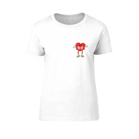 That's the way love is women's white tee shirt with logo on the front and back.