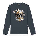 Tenacious anthracite grey sweatshirt with 'Bird Skull' design printed on the front. 