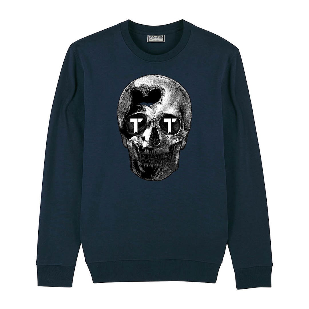 Tenacious navy sweatshirt with 'Silhouette Skull' design printed on the front. 