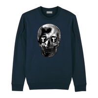 Tenacious navy sweatshirt with 'Silhouette Skull' design printed on the front. 