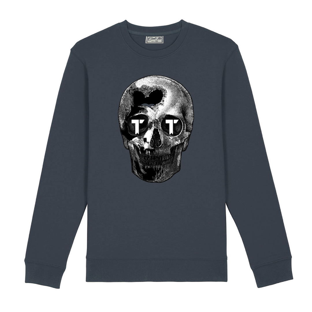 Tenacious anthracite sweatshirt with 'Sillouette Skull' design printed on the front. 