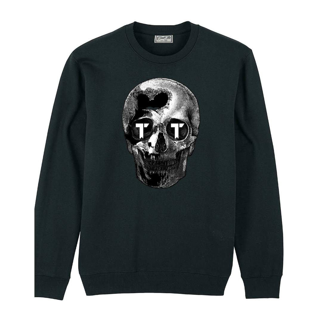 Tenacious black sweatshirt with 'Sillouette Skull' design printed on the front. 