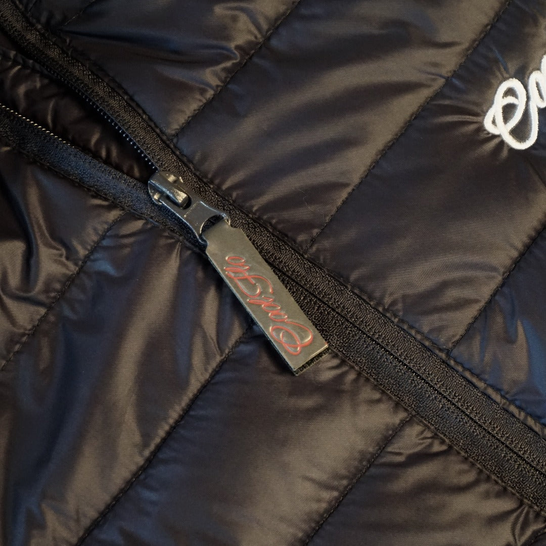 Cool Flo Navy Puffer Jacket - zip close-up