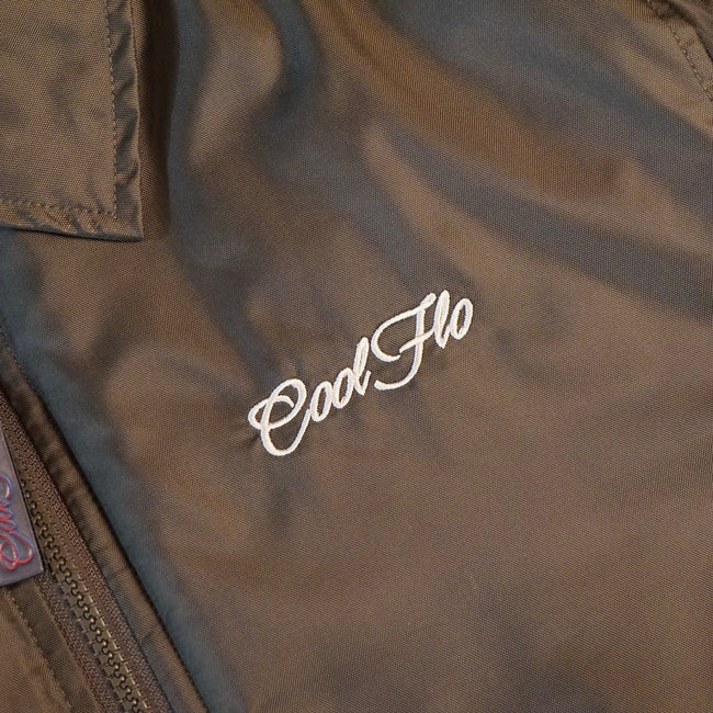 Cool Flo Collared Green Bomber Jacket - embroidery close-up