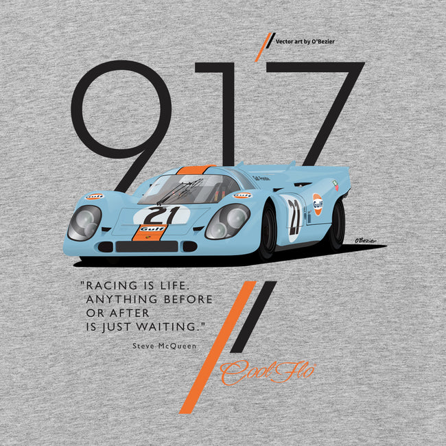 Cool Flo Porsche 917 Grey long-sleeve t-shirt - close-up