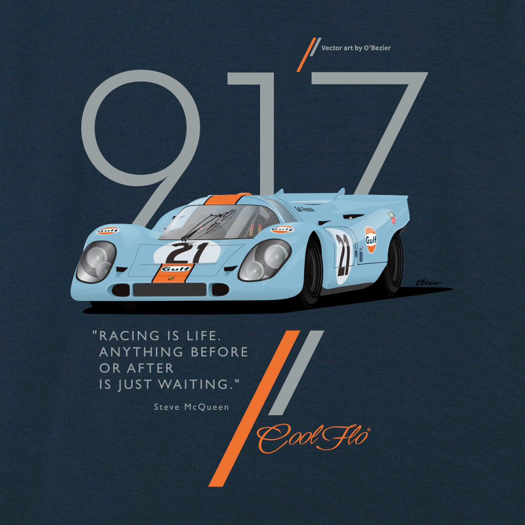 Cool Flo Porsche 917 Navy sweatshirt - close-up
