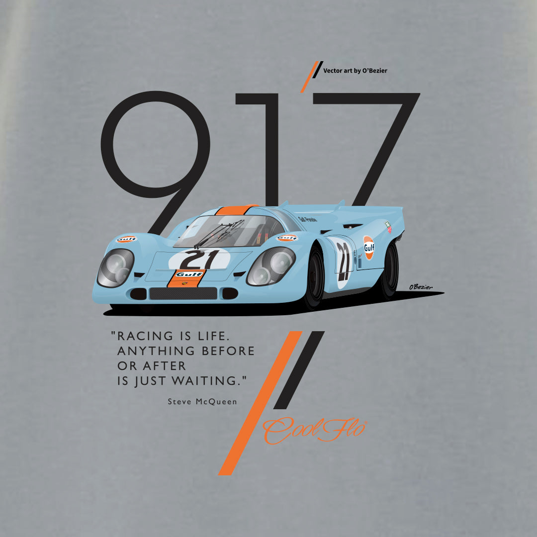 917 Sport Grey t-shirt close-up - Cool Flo