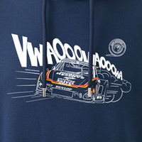 Gas Coffee- Cool Flo - Navy Porsche 935 hoody - design close-up