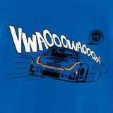 Gas Coffee- Cool Flo - Royal Blue Porsche 935 t-shirt - design close-up
