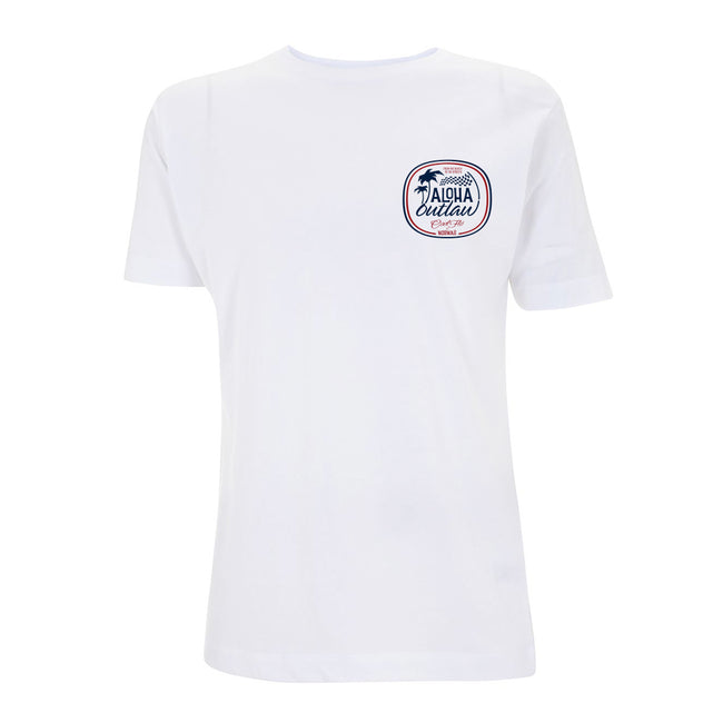 Aloha Outlaw White T-shirt front - Cool Flo