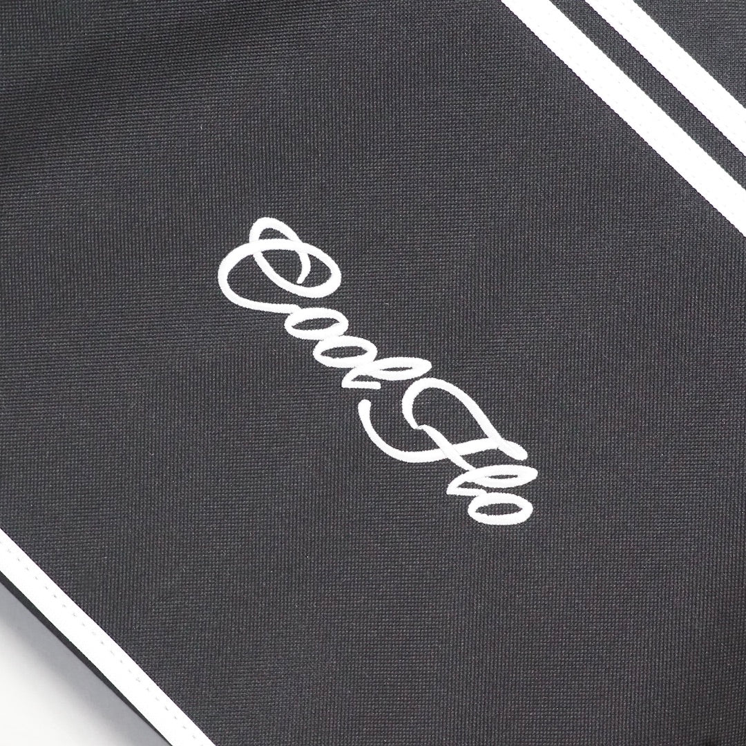 Cool Flo black & white retro messenger bag - close-up