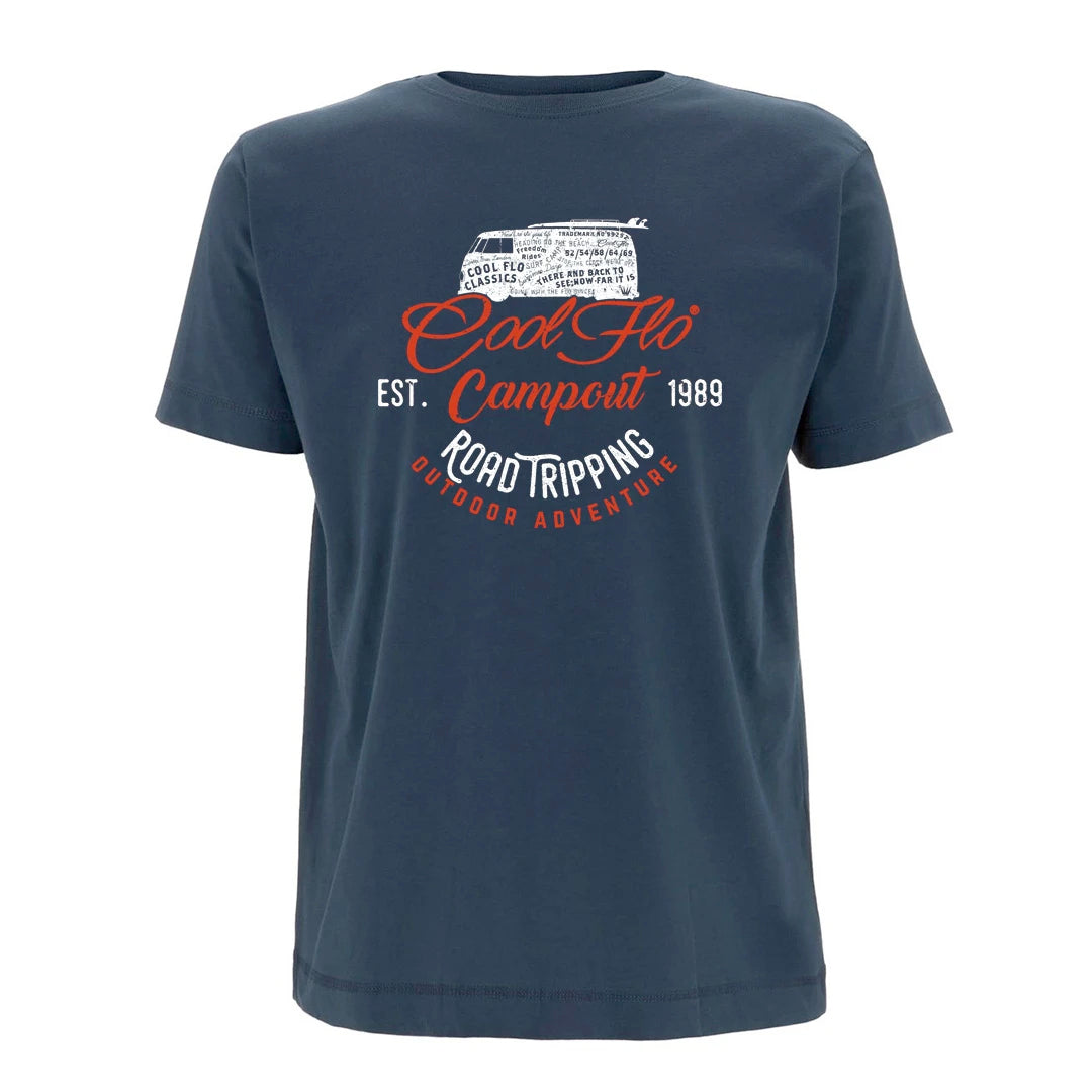 Cool Flo Campout T-shirt in Denim Blue