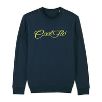 Classic Script Navy sweatshirt - yellow - main pic - Cool Flo