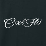 Classic Script Cool Flo Black Sweatshirt - design close-up