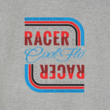 Cool Flo Grey Racer Hoody with Martini racing colours - close-up of design on grey