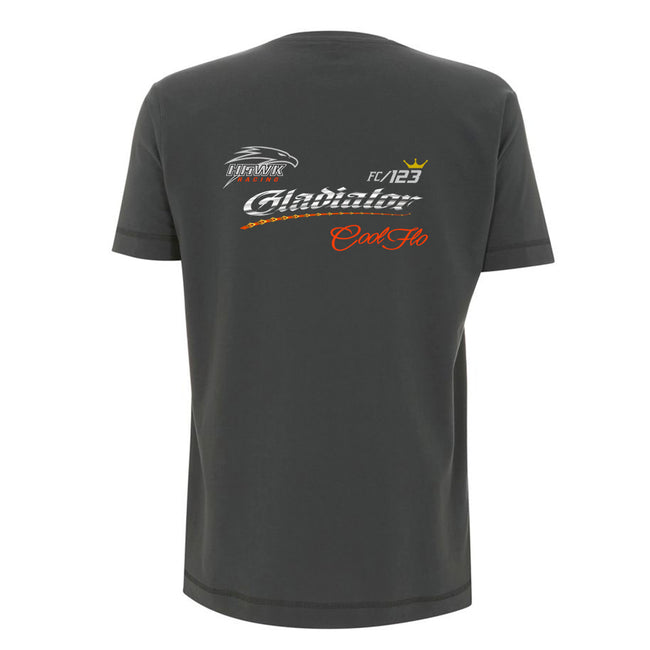 Gladiator Cool Flo charcoal grey back-print t-shirt