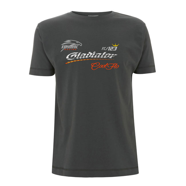 Gladiator Cool Flo front-print Charcoal Grey t-shirt 
