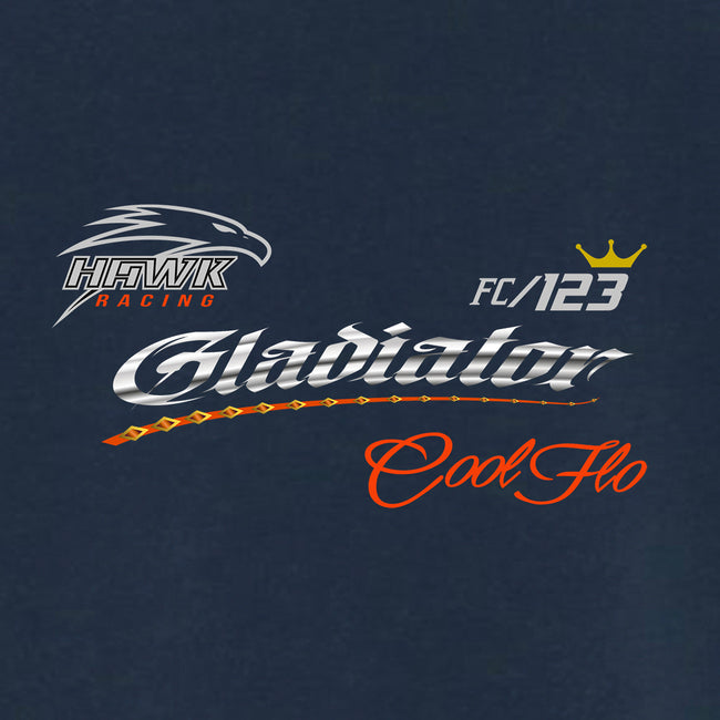 Gladiator Cool Flo Back-Print Denim T-shirt - design close-up