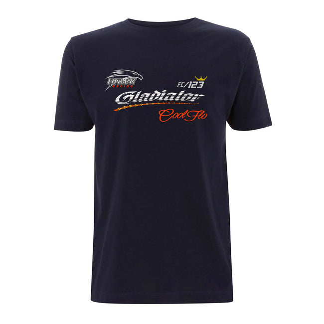 Gladiator Cool Flo front-print navy t-shirt