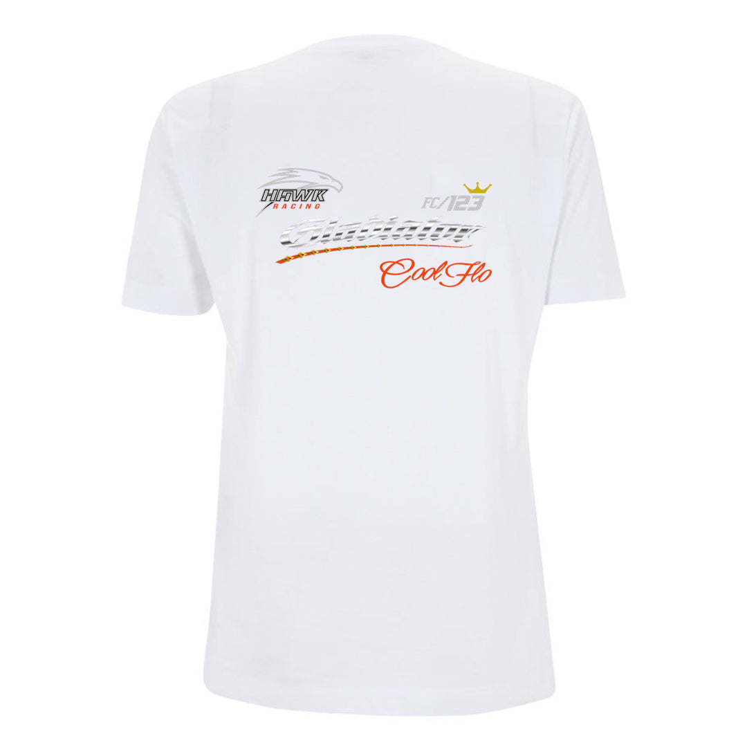 Gladiator Cool Flo Back-Print White T-shirt