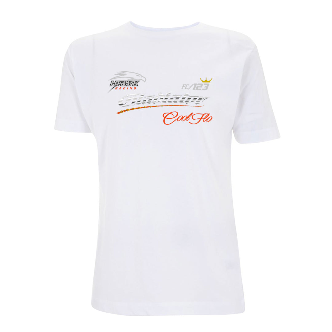 Gladiator Cool Flo Front-Print white t-shirt