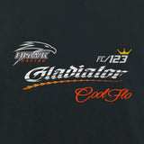 Gladiator Cool Flo black long-sleeve tee - design close-up
