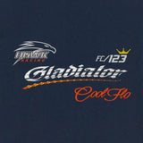 Gladiator Cool Flo navy long-sleeve tee - design close-up