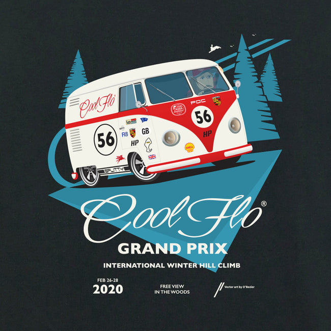 Grand Prix black long-sleeve t-shirt close-up