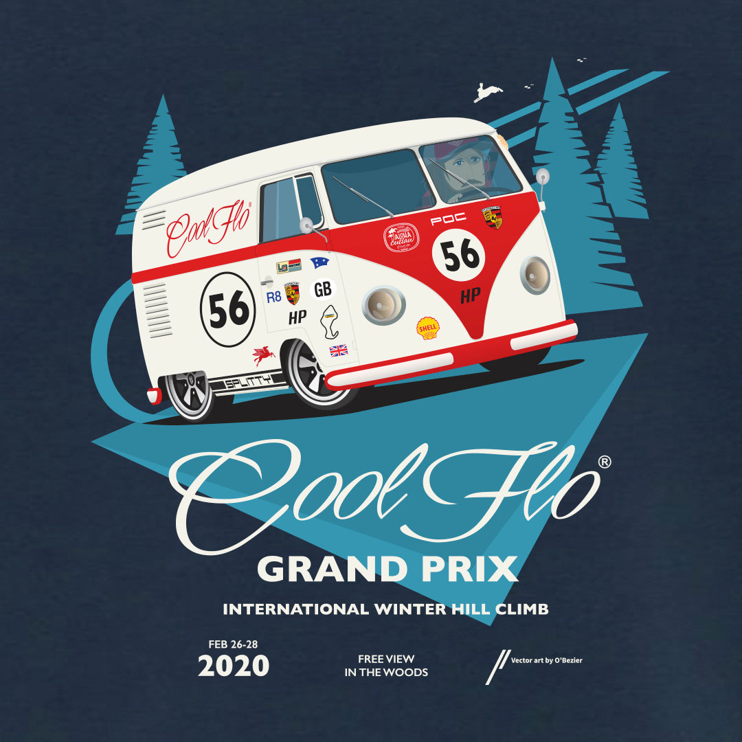 Grand Prix denim blue t-shirt close-up