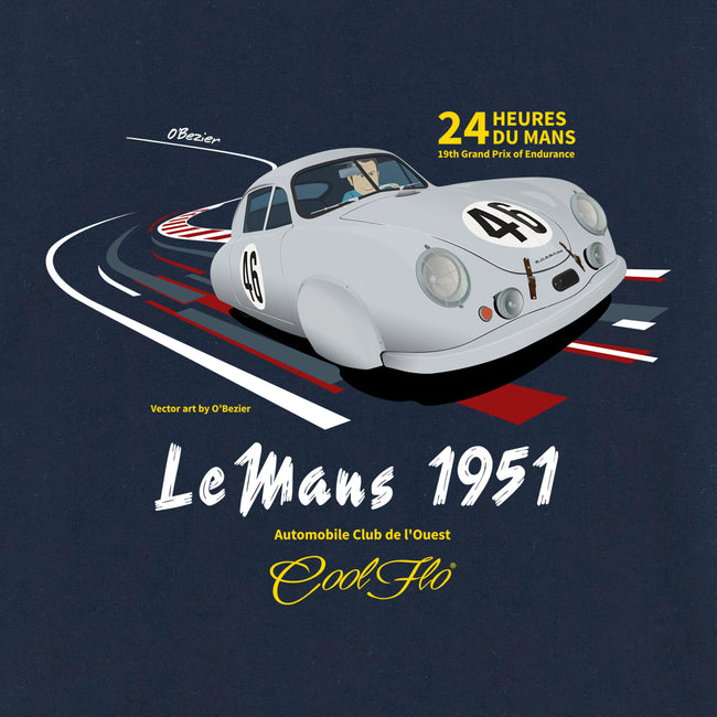 Cool Flo Le Mans Navy long-sleeve t-shirt - close-up