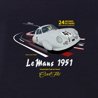 Le Mans navy blue t-shirt close-up - Cool Flo