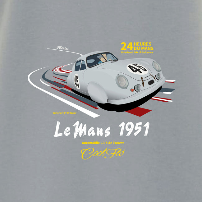 Le Mans Sport Grey t-shirt close-up - Cool Flo