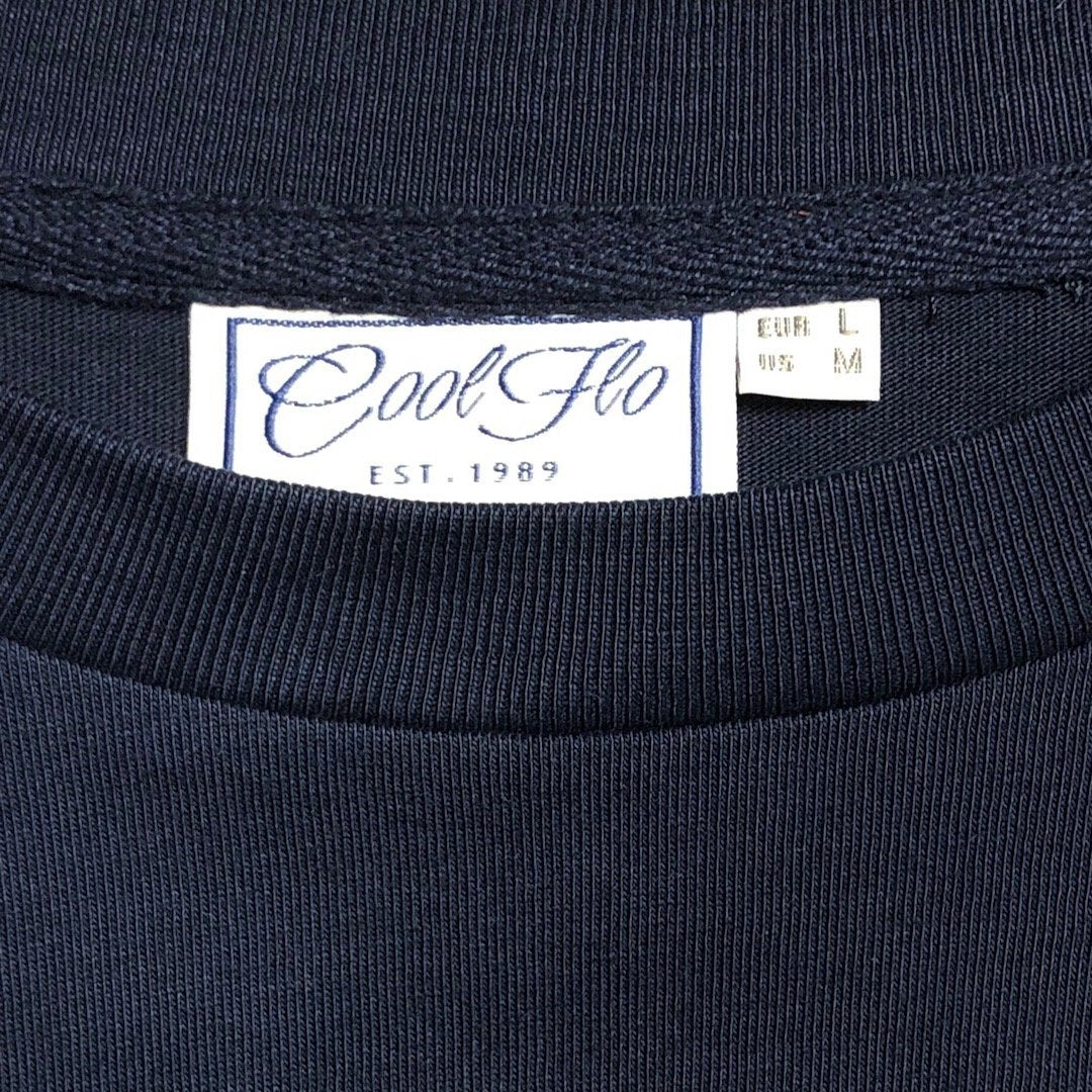Takeaway Navy long-sleeve t-shirt neck label