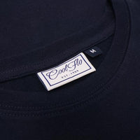 Classic Script Navy T-shirt - neck label - Cool Flo