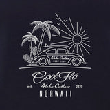 Outlaw Bug Navy t-shirt close-up - Cool Flo