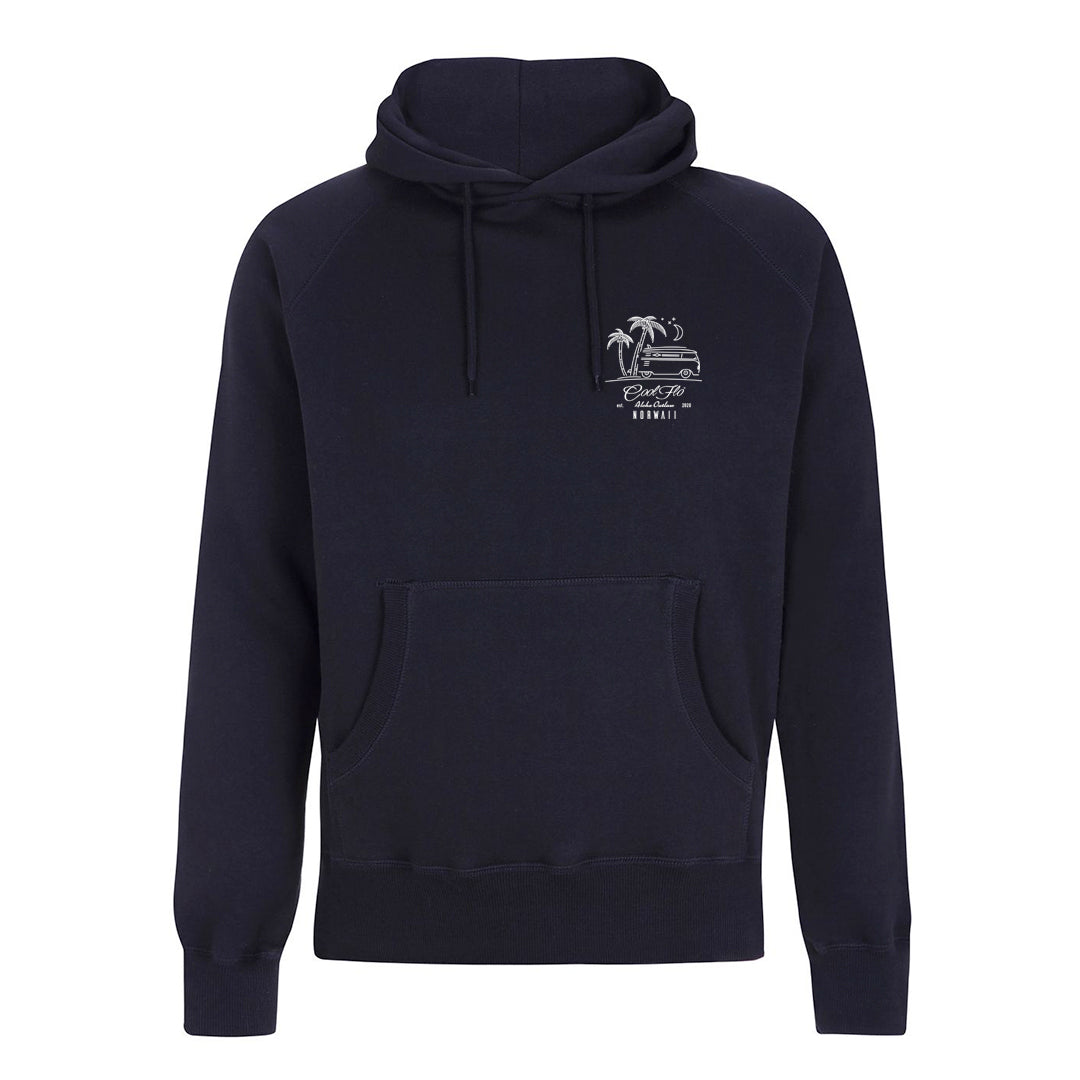 Outlaw Bus Navy hoody -front - Cool Flo