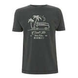 Cool Flo Outlaw Bus charcoal t-shirt (VW camper design with palm trees and stars).