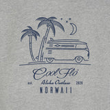 Outlaw Bus Large Print Grey Cool Flo hoody - design close-up