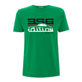Cool Flo Porsche 356 green t-shirt - GT Edition with black, white and red print.
