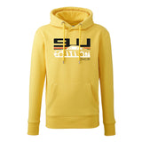 Cool Flo Porsche 911 yellow hoody - GT Edition with black, white and red print.