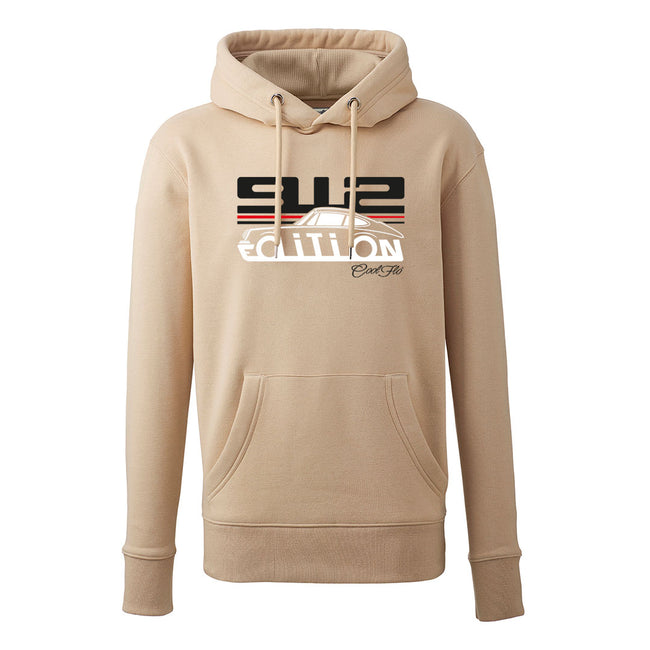 Cool Flo Porsche 912 sand hoody - GT Edition with black, white and red print. 