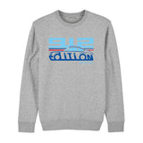 Cool Flo Porsche 912 grey sweatshirt - Martini Edition with blue and red print.