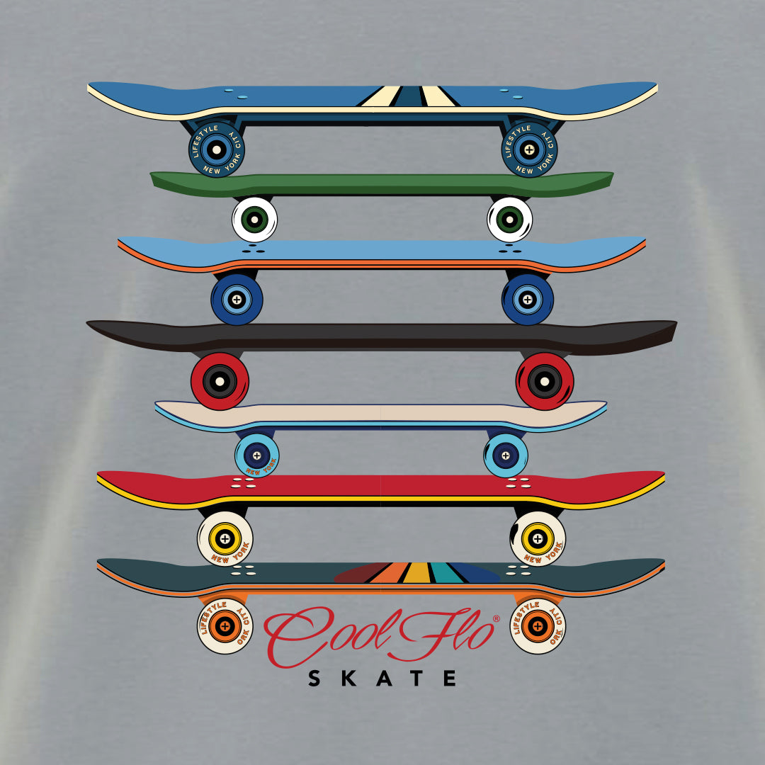 Skate Sport Grey t-shirt - close-up - Cool Flo
