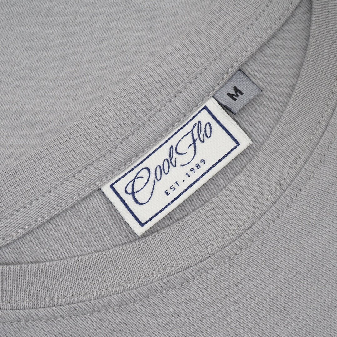 Cool Flo Le Mans t-shirt neck label in Sport Grey