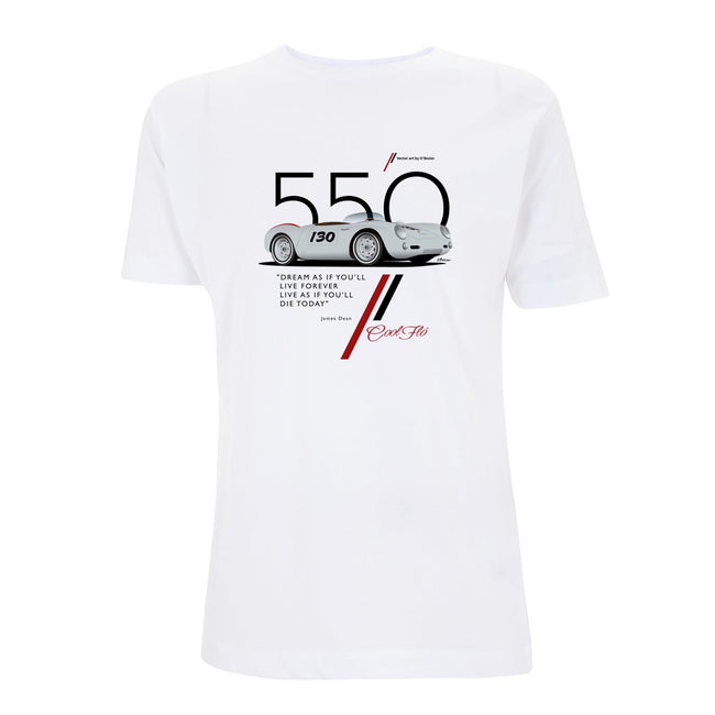550 Porsche white t-shirt - Cool Flo