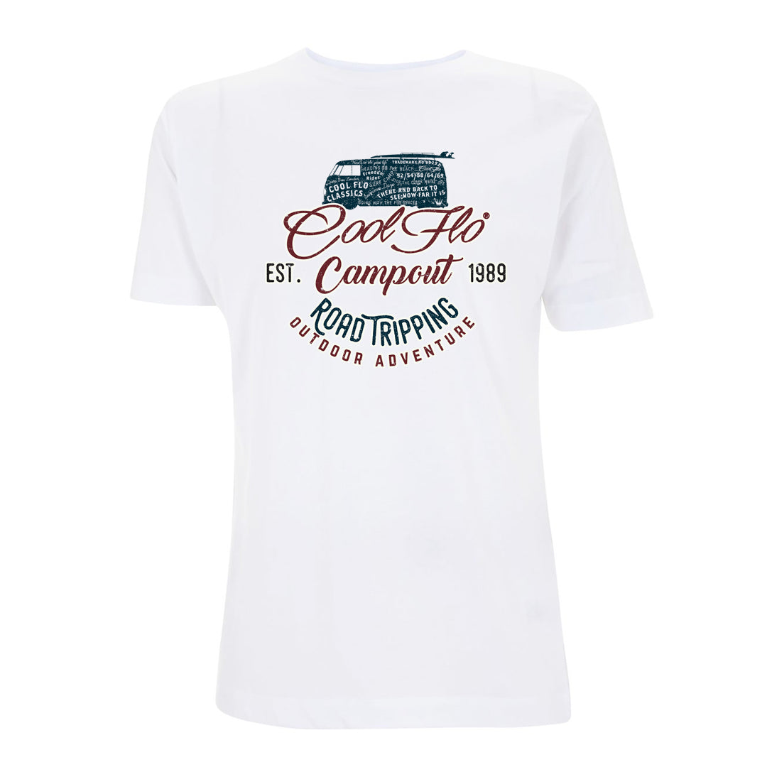 Campout White t-shirt - Cool Flo